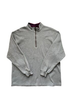 Lands' End Quarter Zip Sweater, Gray, Size X Large